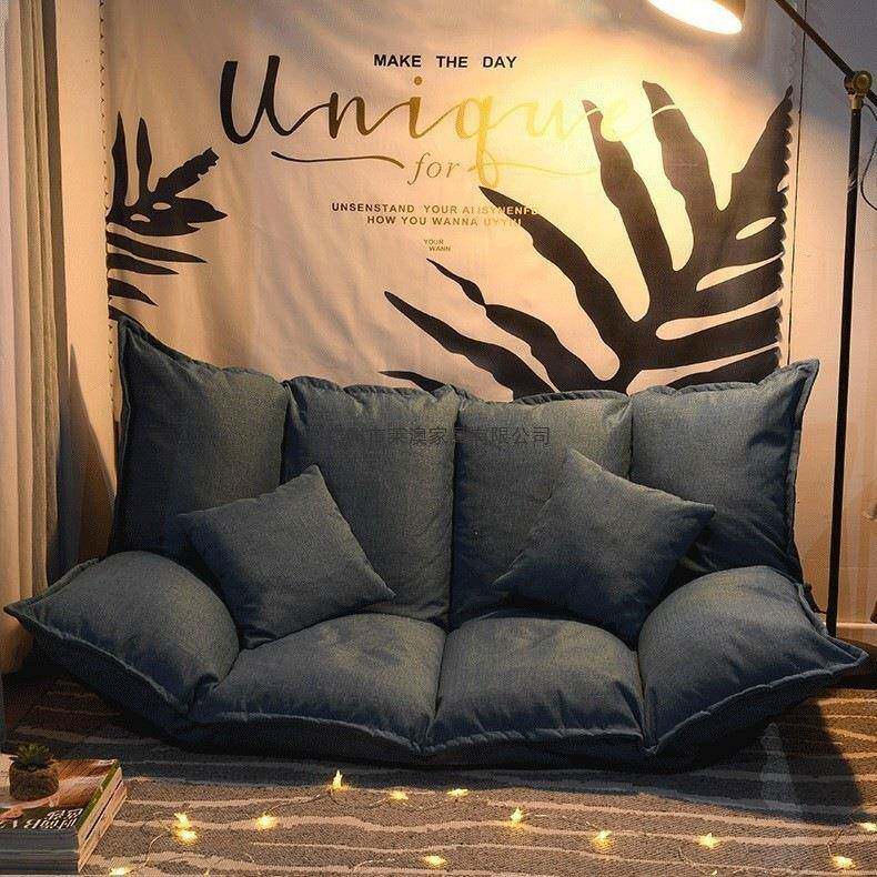 470床懒人沙发榻榻米折叠网双人小型红款卧室单户人简易地上沙发