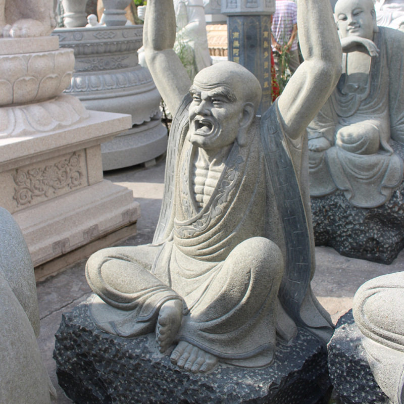 古罗汉寺青石十八罗汉全套雕像