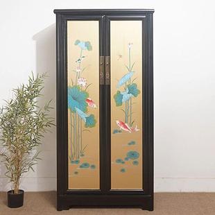 式复古古实木彩仿家中用衣柜室简易储绘物68719高柜装饰家具衣橱