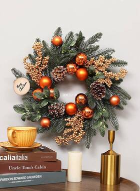 圣饰诞置装饰品创意圣花环挂场景布店IAO铺橱窗诞装饰门挂墙挂