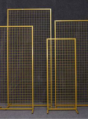 婚庆道具新景款铁艺格屏长风网背TDK景摆件舞台装饰场布置长方形