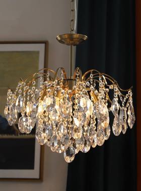 法厅式浪水客厅吊灯美式复IVZ古卧室餐漫厅客衣帽间灯简约晶轻奢