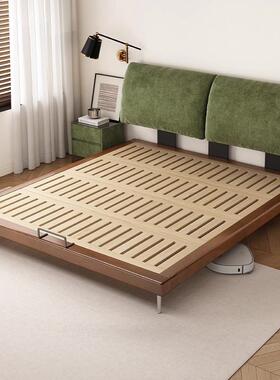 布艺床小朵户型省空间实木床超薄床MLR头大象耳雪尼尔202人新款5