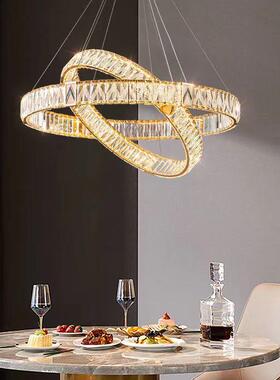 水晶灯轻吊19542现客厅餐厅后代简约环形奢奢华高档创意个性复式