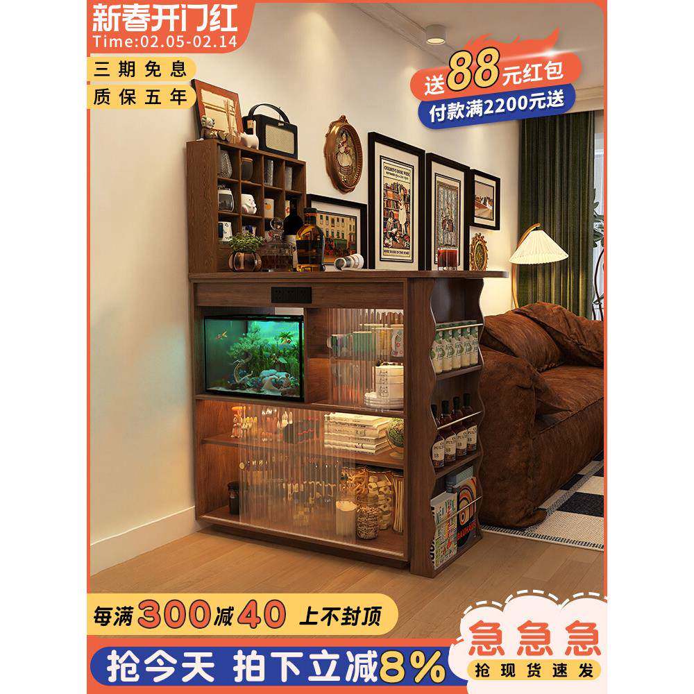 沙发边柜吧台子可包客桃厅古风隔断柜岛台948-白色中胡实木复桌古