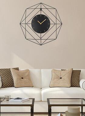 黑色大BYK号挂钟表家用简约钟挂艺墙时尚铁创意客厅钟时轻奢挂表