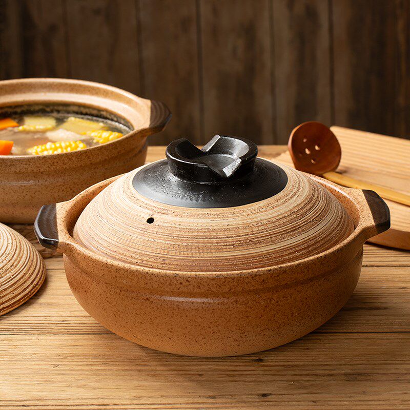 老式家用陶瓷粗陶瓦煲砂锅煲汤锅火锅炖煮锅煎药锅燃气灶煲仔饭