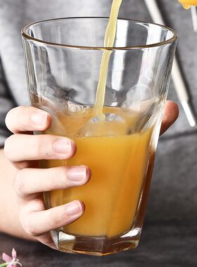 【买1送1】Libbey利比玻璃杯沙冰奶茶杯果汁杯啤酒杯家用透明水杯
