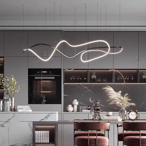 2024设计师吊灯具线条异形艺术餐厅前台吧台展厅专卖店样板间定制