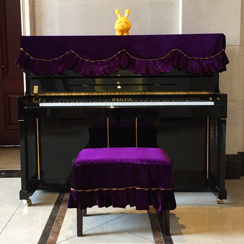加厚丝绒钢琴罩钢琴全罩布艺钢琴钢琴防尘罩琴凳罩欧式