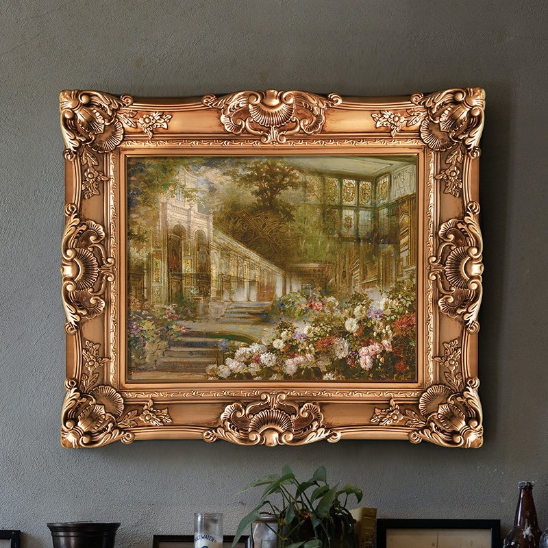 装饰画名画客厅沙发背景墙卧室餐厅玄关挂画金色挂画含框装饰油画