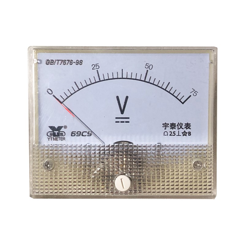 9C9 75V 1V 300V直流电压表 指针仪表75伏1伏300伏*毫米