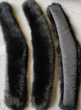 狐黑色毛领ANN毛条通用汉服女狸真买毛方冬领单季围脖单黑保暖大