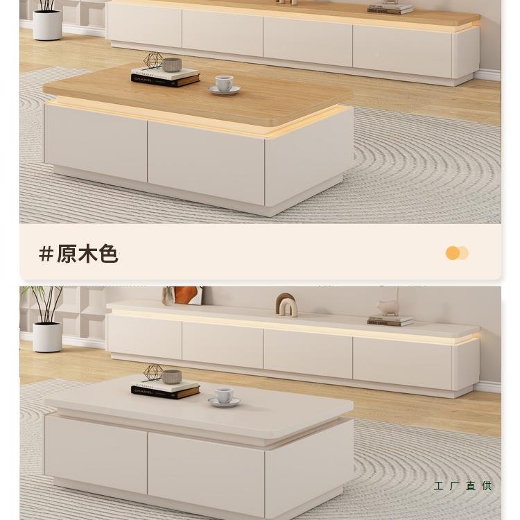 LWX油风电视柜代简约落奶地新款几组合现柜客厅矮柜家用收纳茶储