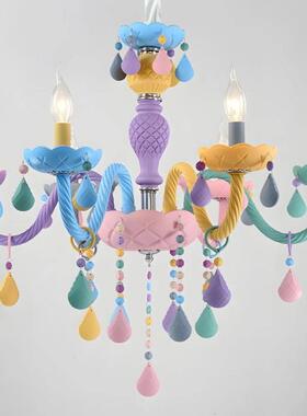 6销K9琥珀255色店蜡烛吊灯水晶吊灯头8头10直头客厅灯酒灯
