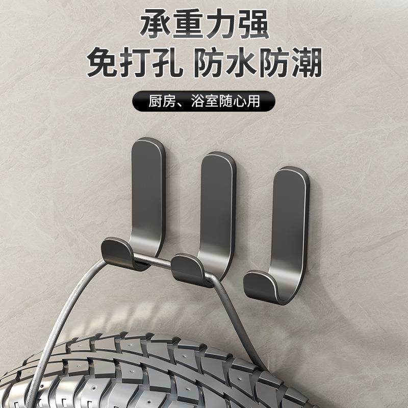 粘钩免打痕孔挂钩后厨ltao1000房卫生间挂架无承重墙门壁衣服包邮