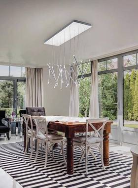 极简复式楼客厅大吊灯奢349代简约创意楼梯l间oft跃层楼现梯长轻