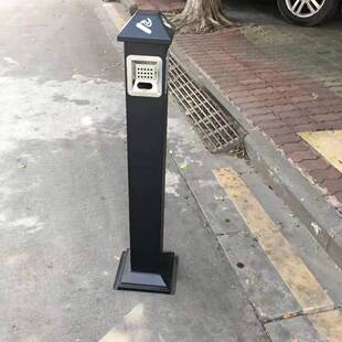 不锈钢落地烟灰柱吸烟区烟蒂柱户外烟头收集器灭烟柱公园小区用