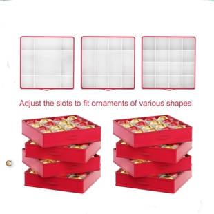 128球圣诞球收纳箱8内盒大容量圣诞收纳盒侧开口圣诞装饰球收纳盒