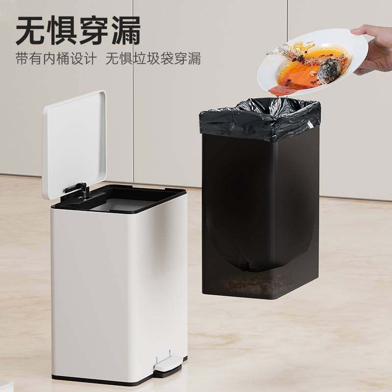 厨房垃圾桶家用不锈钢脚踏桶大容量卫生间专用大号客厅高颜值脚踩
