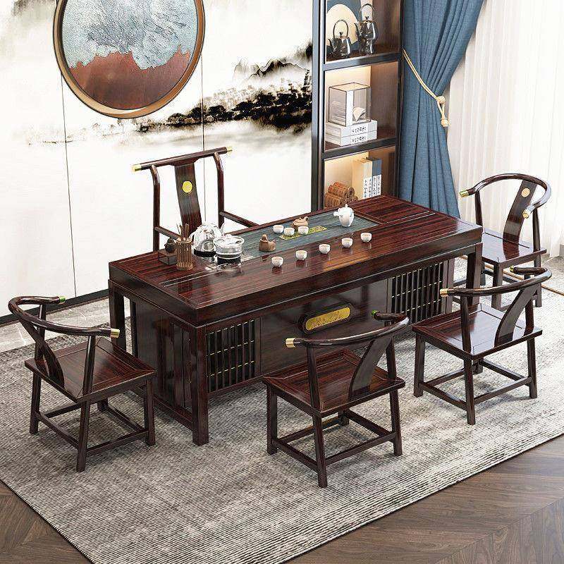 实室木茶桌组合带茶水柜办公茶QOS几茶具套装一两体喝茶办公椅用