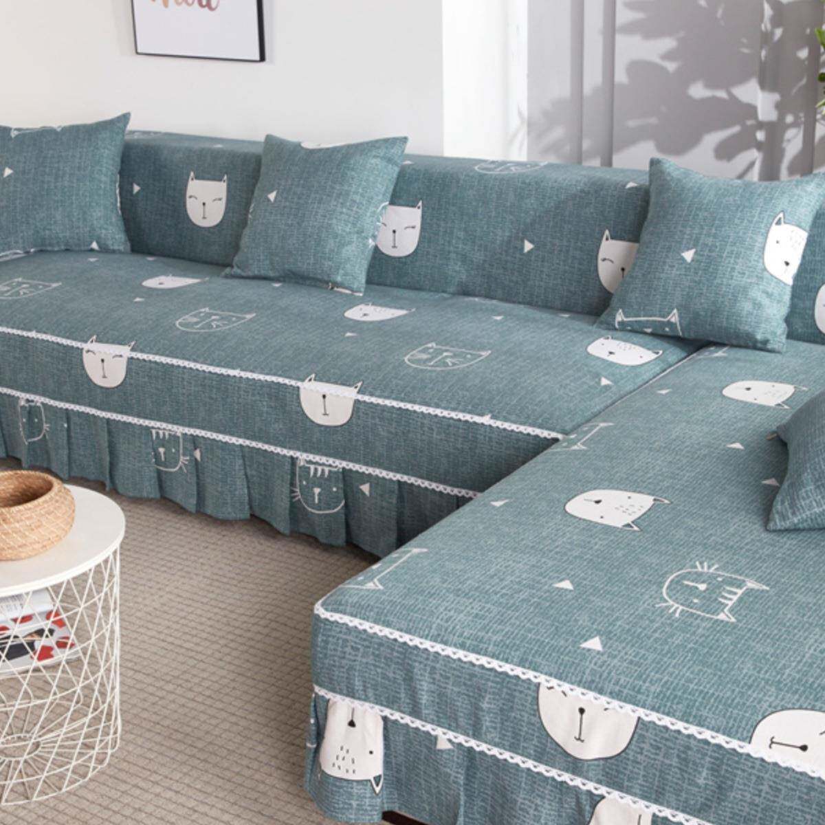 全包沙套罩套四通用贵妃组合发防滑季沙发垫抓巾棉FS756571加厚防