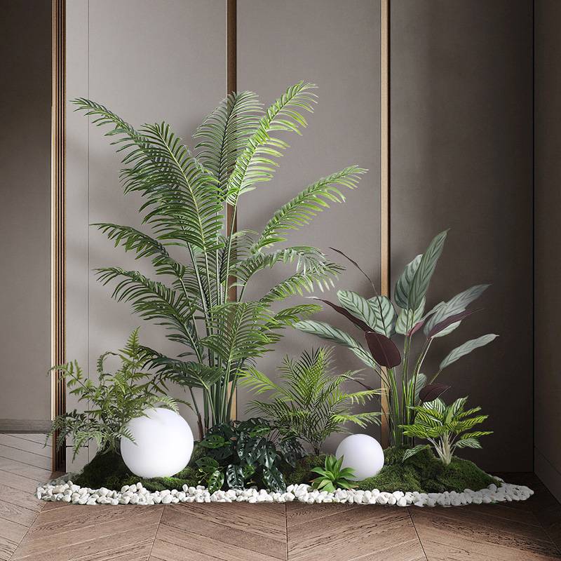 仿真绿植造景办公室隔断橱窗装饰景观楼梯下拐角室内大型绿植假树