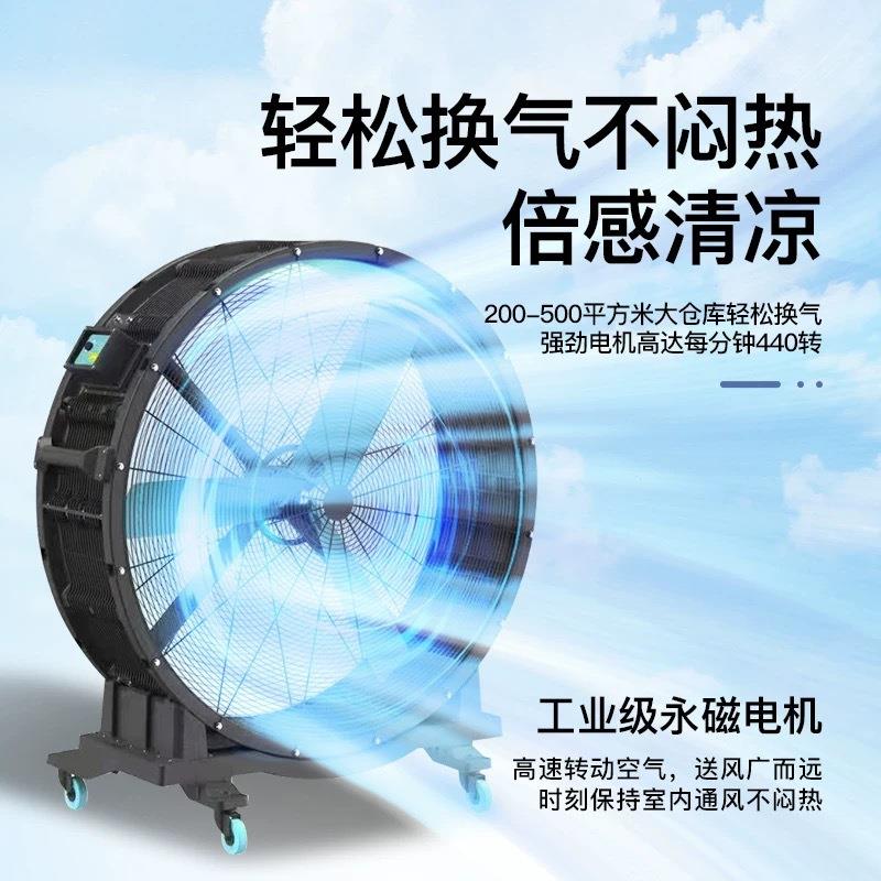 工业地风无品牌/扇大风力地趴推式落永磁手推移动大风扇强手风厂
