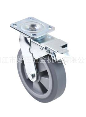 源0头直供20X50EIHmm重音静双轴承平面灰色TPR双型刹脚轮