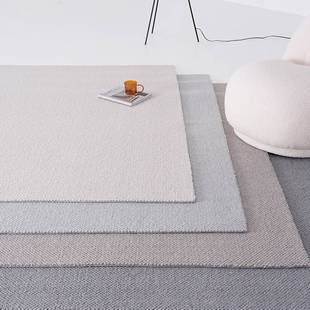 简约素色纯色混纺羊毛菠萝圈可定 制裁剪家用民宿客厅茶几满铺毯