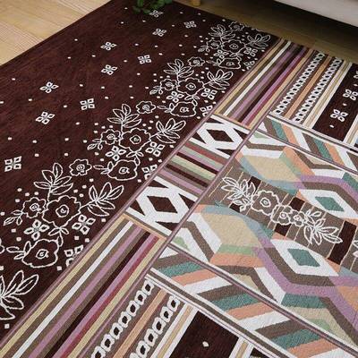 湛地毯客厅茶几地欧蓝TGS美格毯子花卧床室地毯长方形简约现代边