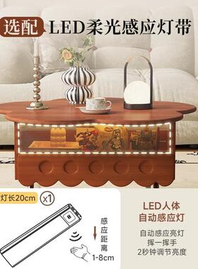 熙缇实木升降岩板花31392卡瓣小茶法式几复古客厅家用阳台可移动