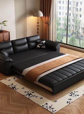 钢琴储键沙发床猫抓皮实用发一体两用多OJI功能可物折叠沙户小型