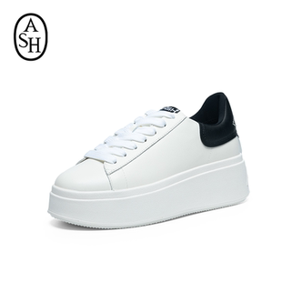 厚底增高休闲鞋 ASH女鞋 STUDS真皮撞色小白鞋 MOBY 2026春夏新款