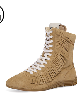 ASH女鞋2026春夏新款MOONRISE复古小腿靴子女流苏休闲堆堆靴短靴