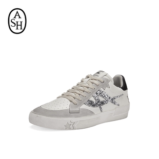 ASH女鞋2026春夏新款MOONLIGHT真皮平底板鞋女休闲鞋做旧脏脏鞋