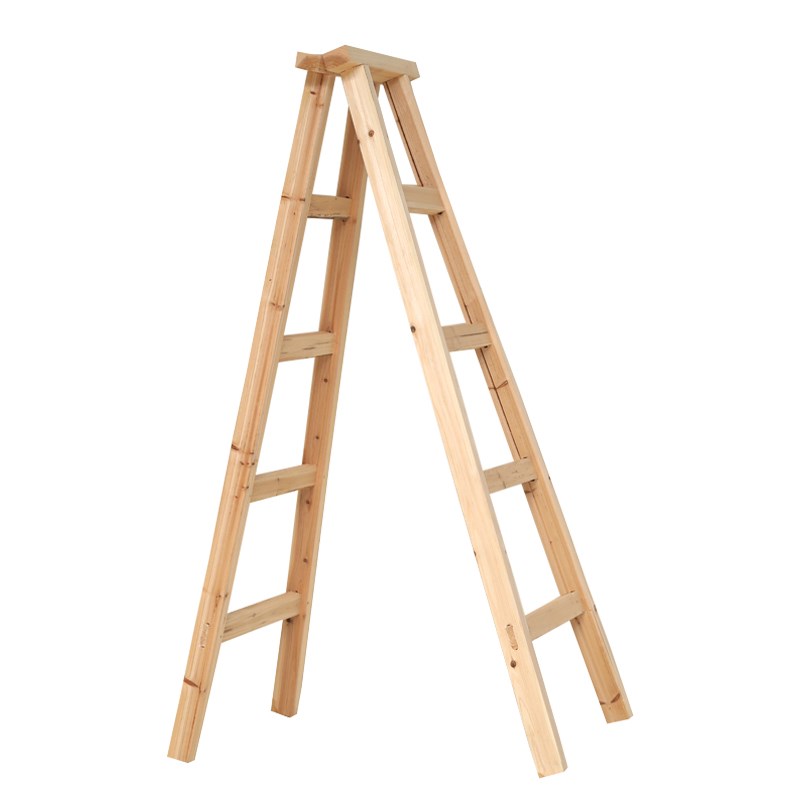 木梯子人字梯1米5 侧木质梯 家用折叠梯 家用装修梯  加粗加厚