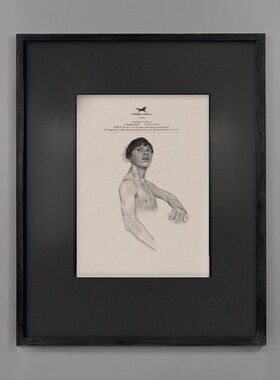 crisis art 68 艺术微喷 素描 挂画 装饰画 卧室 实木 黑色 复古