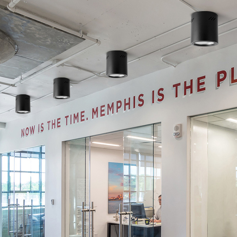 cob明装筒灯商场高空悬浮吊灯天棚展厅吸顶式工装免开孔圆形射灯