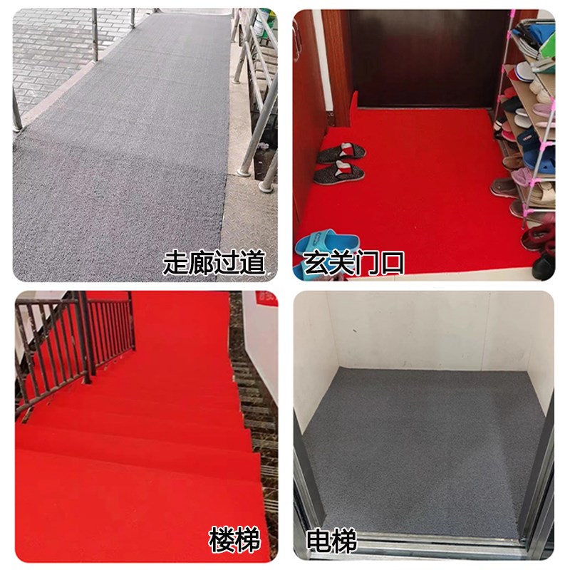 丝圈入户门垫门口进门垫子可裁剪红色地毯商用大面积耐脏防滑地垫