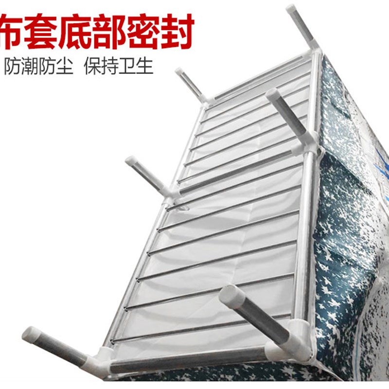 牛津布衣柜单人钢管加粗加厚出租房用简易衣柜钢架全封闭拉链衣橱