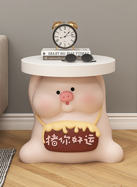 创意小猪落地摆件客厅电视柜家居饰品沙发旁茶几边几儿童房床头柜