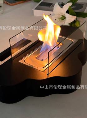 新品暖热销云桌面酒精壁炉真火燃烧火UIN炉火坑取朵小型便携