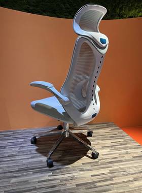 座现办代职员电脑椅灰色行政主管椅升降职444477网椅带头枕会议室