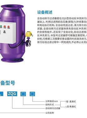 自清洗过滤器304锈钢自动污过滤器全自动立式卧式排刷式反不WNH冲
