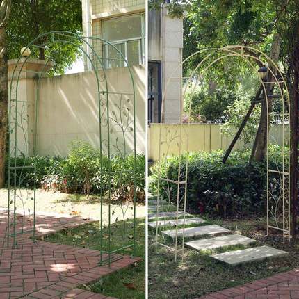 美式做旧庭院艺白色拱ZDM门花架露户外台花园鲜花月季植铁爬物藤