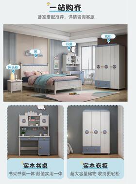 美式实木2儿童床女主床1孩.8WIU米双人床1.米单人床公韩式储物高