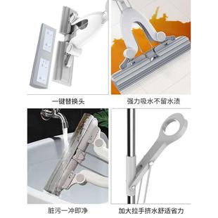 吸水一拖大号拖布338家用款 海绵拖把新头净懒挤水免胶棉地人手洗