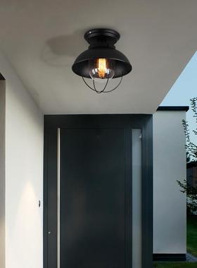 美式LOFT古复工业风户阳台吸顶灯帽玄关过道衣间灯创KM-1483意入