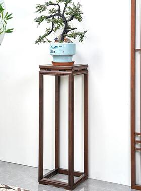 A10黑L北中美胡桃木新式实木架电视柜旁客厅花架子花落地式MH001